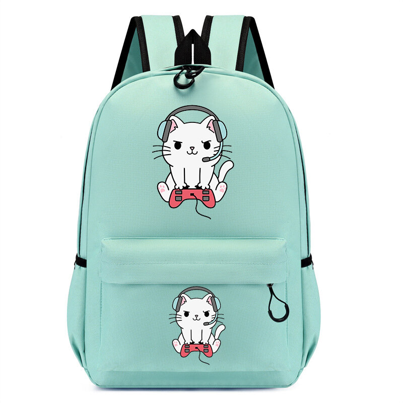 NEW Fashion Kids Backpack Children Bagpack Kindergarten School Bags Gamer Cat Print Bookbags Student Anime School Backpacks