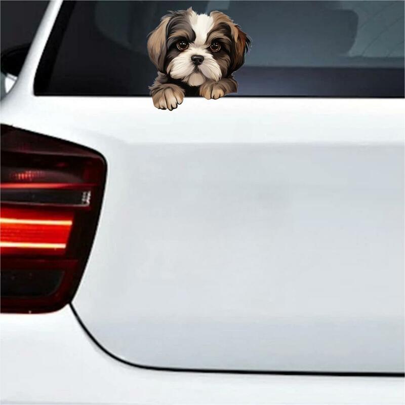 Lucu Shih Tzu Auto Aufkleber Hunde stiker vinil mobil truk Van SUV jendela cangkir dinding Bumper Laptop tahan air kulkas