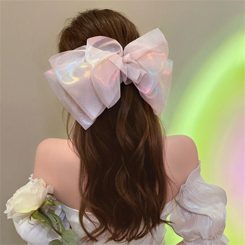 Fresh Flower Mesh Hair Bows para meninas, Daisy Clips, hairpin coreano, hairbow artesanal, presilhas, acessórios escolares, festa