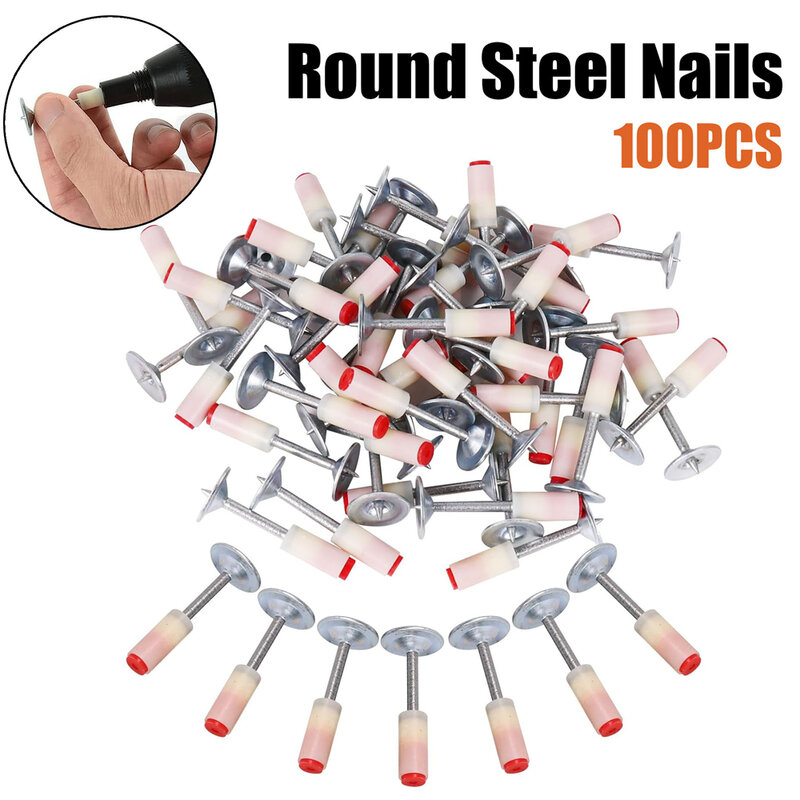 100PCS Steel Nails Round for Steel Nail Gun Pneumatic Nailing Gun Wall Fastening Tool Nailer Special Nails Powerful Penetration