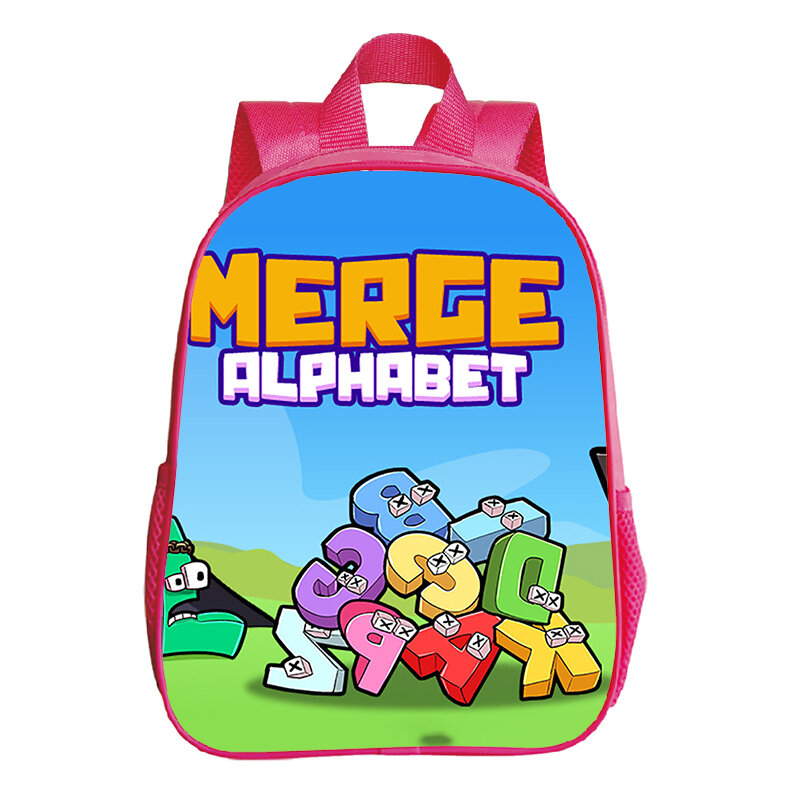 子供のためのピンクの防水バックパック,ランドセル,女の子のためのかわいいランドセル,アルファベット,幼稚園のバッグ