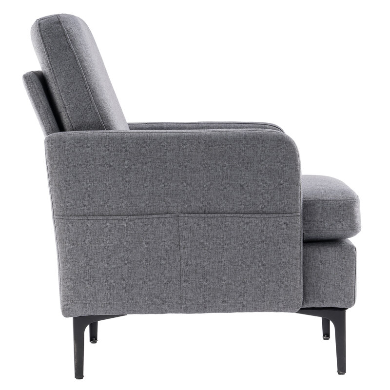 Fotel wypoczynkowy, wygodne krzesło z akcentem pojedyncza Sofa do sypialni pokój gościnny, ciemno-Grey rozmiar 31.1*26.77*34. 65-calowy