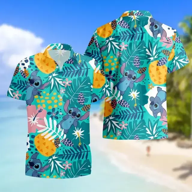 Hawaiian shirts Summer fashion short-sleeved shirts Men's and women's casual beach shirts