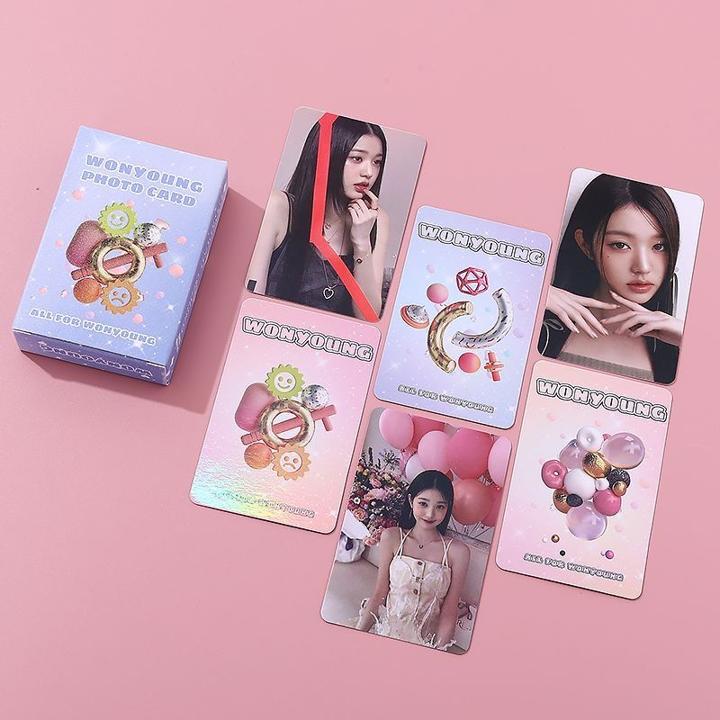 55 sztuk/zestaw koreański Jang WonYoung laserowa karta Lomo gwiazda rysunek Mini pocztówka HD fotokarta karty kolekcjonerskie dla fanów