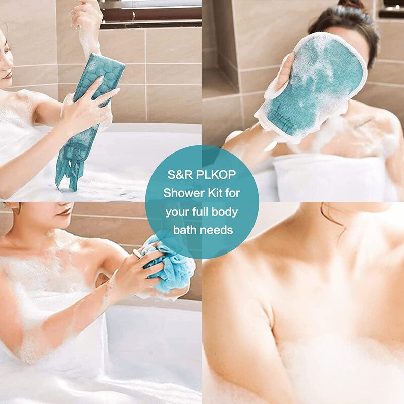 3pcs Exfoliating Rub Back Towel For Shower Exfoliating Glove Bath Flower Set Bath Exfoliating Body Bathing Artifact For Women