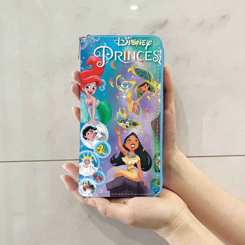 Disney Princess Beauty and Beast W5999 tas Anime tas dompet ritsleting kartun tas koin kasual dompet penyimpanan kartu hadiah tas tangan
