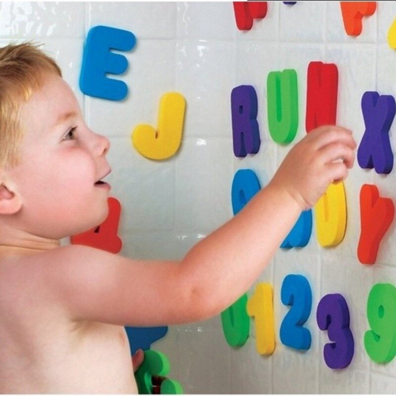 ปริศนาตัวอักษรและตัวเลขสำหรับเด็กเล็กของเล่นห้องน้ำ36ชิ้นของเล่นสำหรับเด็กทารก EVA แบบนุ่มของเล่นห้องน้ำเพื่อการศึกษาปฐมวัยเครื่องมือสำหรับเด็กทารกของเล่นตลก