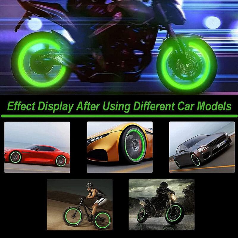Fluorescent Car Tire Valve Cover Universal Glow-In-The-Dark Tire Cover Beak Cap Glow-In-The-Dark Valve Core