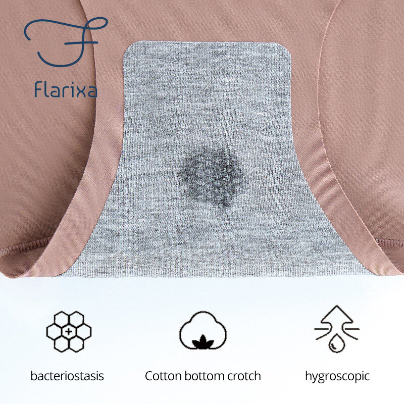 ملابس داخلية من Flarixa عالية الخصر مصنوعة من الحرير الجليدي ملابس داخلية نسائية للتنحيف عند البطن ملابس داخلية بدون خياطة ملابس تحتية شكل الجسم