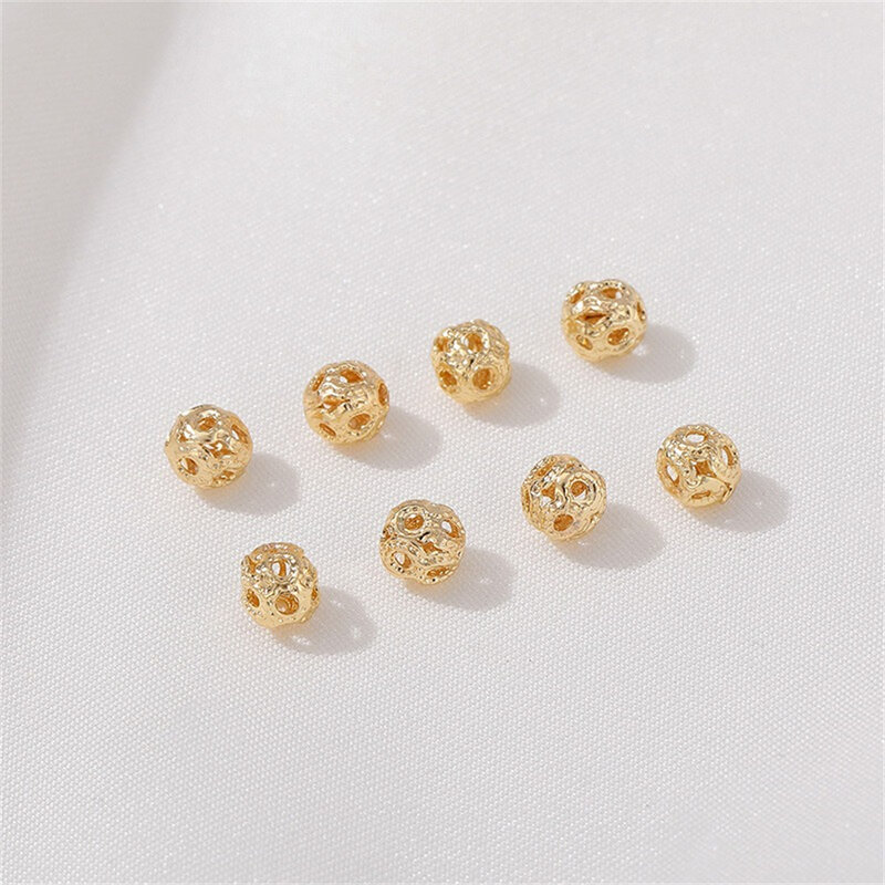 14 Karat Gold umwickelt hohle kleine Blumen kugel mit getrennten Perlen verstreuten Perlen DIY handgemachte Armband Perlen Zubehör Materialien