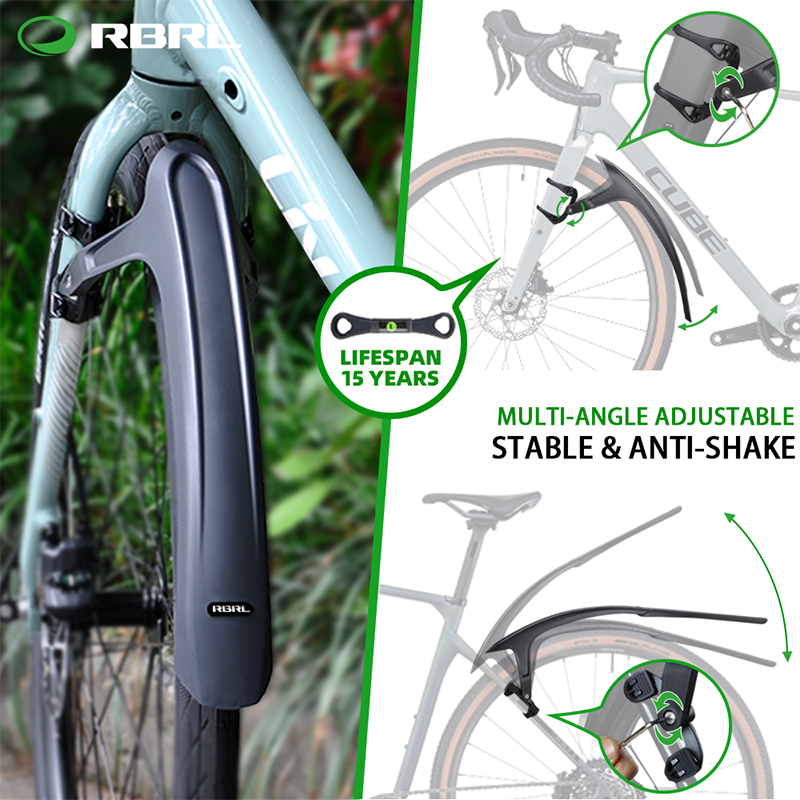 RBRL-Garde-boue en plastique PP souple pour vélo de route et gravier, accessoire adapté aux ailes de bicyclette