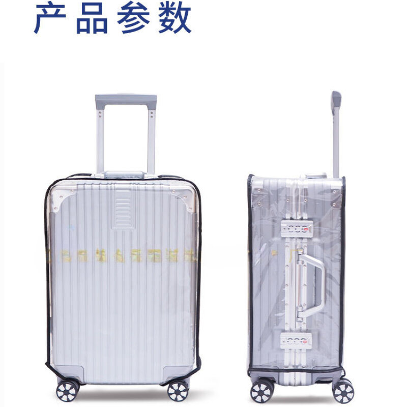 Set koper beroda tahan air, set koper pelindung PVC kotak transparan tahan aus dan tahan air