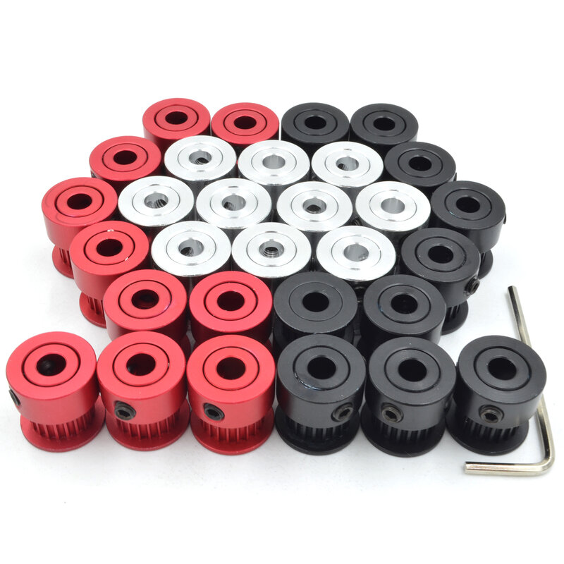 POWGE GT 20 Teeth 2GT Timing Pulley Bore 4/5/6/6.35/8mm for 2MGT GT2 Synchronous belt width 6/10/15mm small backlash 20Teeth 20T