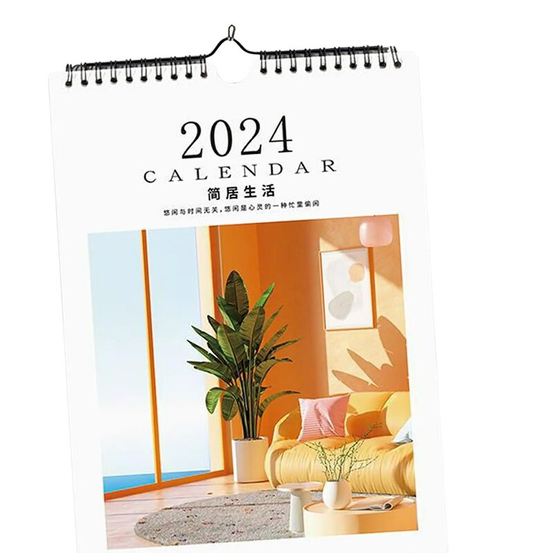Kalender dinding koil perencanaan dan pengaturan dengan ornamen kertas tebal dengan kait untuk kamar tidur bisnis sekolah ruang tamu Tahun Baru