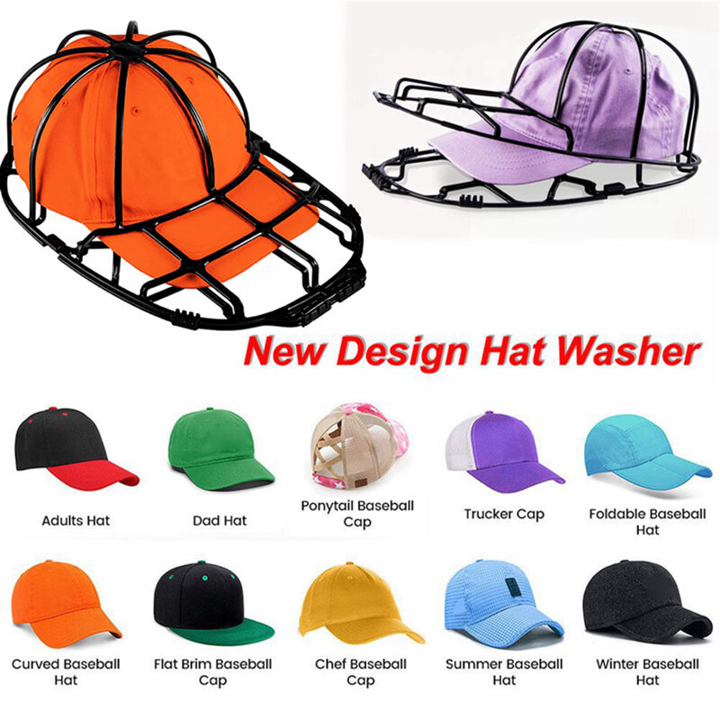 Limpiador de sombreros multifuncional, marco protector apto para adultos y niños, marco de lavadora de sombreros, jaula de lavado, limpiadores de sombreros de doble cubierta, Prote