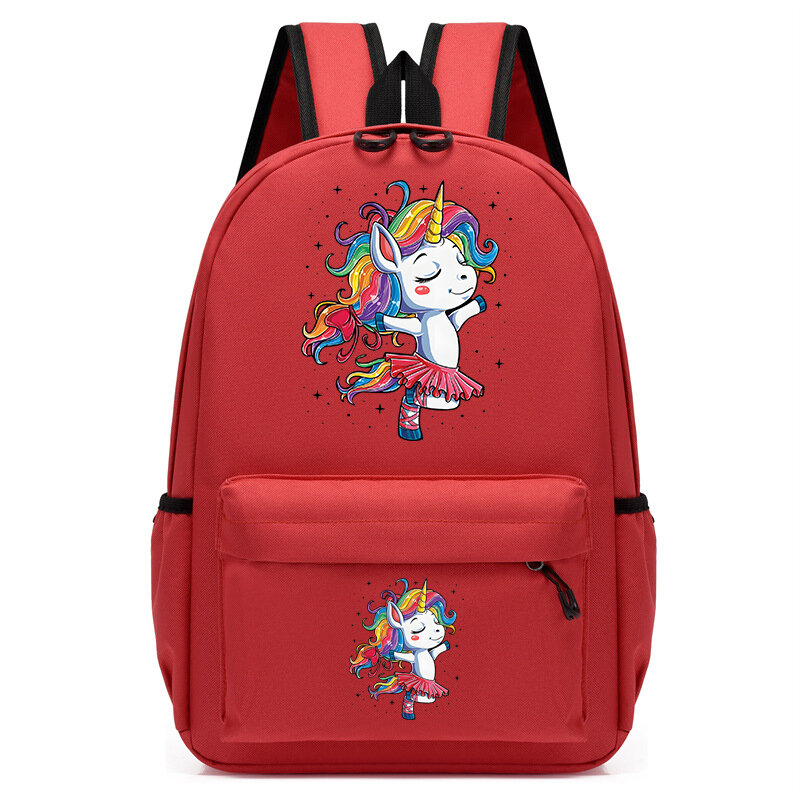 Ransel sekolah anak perempuan tas buku kartun balet Unicorn ransel nilon anak-anak tas punggung anak-anak tas buku siswa tas buku taman kanak-kanak Mochila