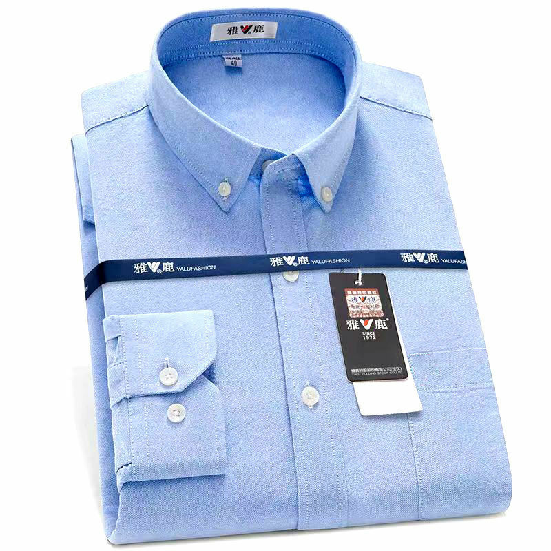 Camisa Oxford de manga larga para hombre, camisa informal de negocios para jóvenes, Top a rayas multicolor clásico de alta calidad, novedad de 2024