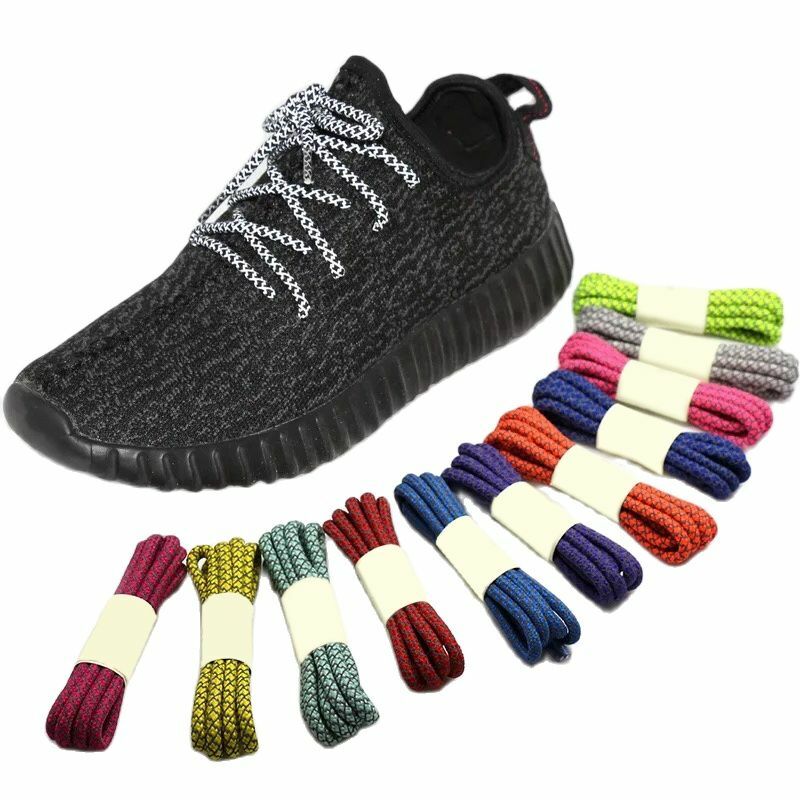 3M Reflective Shoelaces Round Sneaker Shoe Laces Dark Night Reflective Safety Shoelace Imitation 350 Original Laces Shoes 1Pair