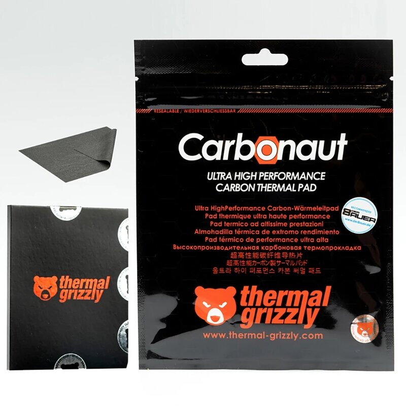 Nhiệt Grizzly Carbonaut 0.2Mm Carbon Nhiệt Miếng Lót Không Dính Linh Hoạt Có Thể Tái Sử Dụng CPU/GPU/PS4/Bo Mạch Chủ nhiệt Miếng Lót Silicone