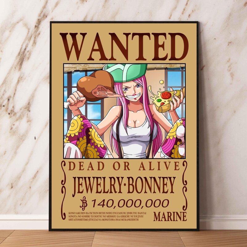 Affiches Anime One Piece Bounty Wanted Crocodile, image de salon moderne, cadeau décoratif, cadeaux d'art pour enfants, gestion de bandes dessinées