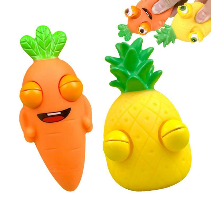 Wyskakująca ananasowa marchewka zabawka antystresowa odprężająca przyciskanie przyciskowe Fid-get sensoryczna rozciągliwa zabawka dla dzieci dorosłych