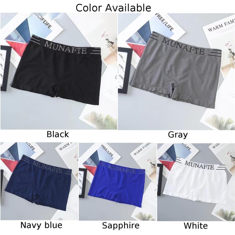 Middle Waist Men's Underpants Stretch Boxer Shorts with Breathable Fabric Available in Black/Navy Blue/Gray/Sapphire/White