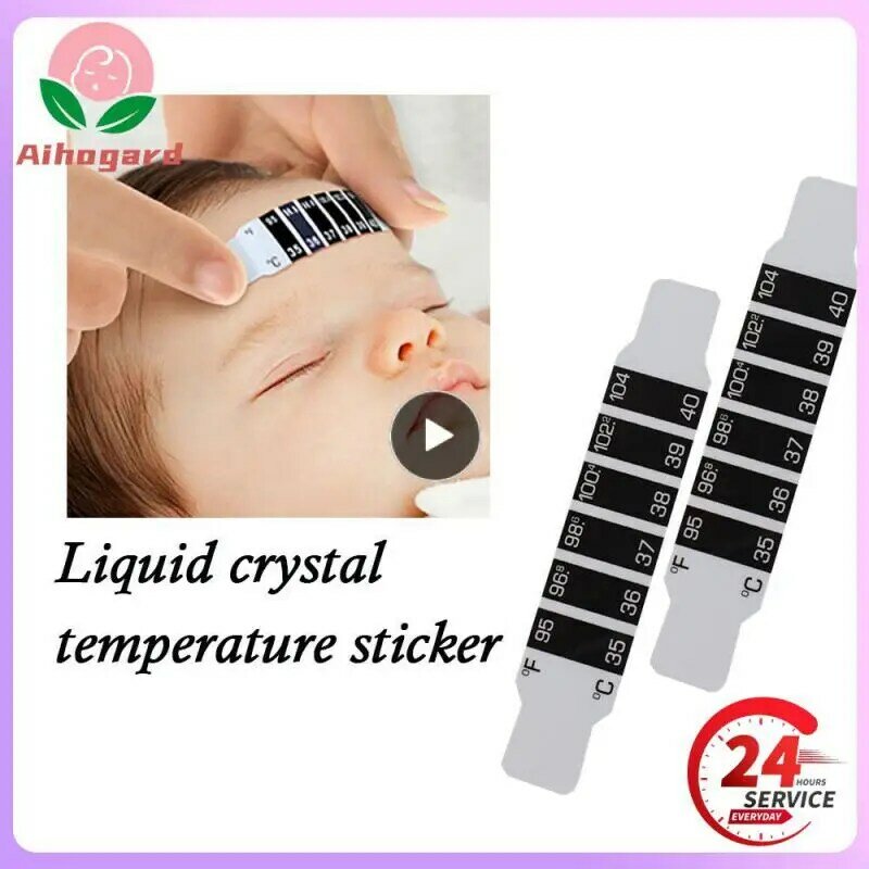 Pegatina de temperatura para la frente de los niños, termómetro con pantalla Digital LCD, 10 piezas, herramientas para el cuidado del bebé