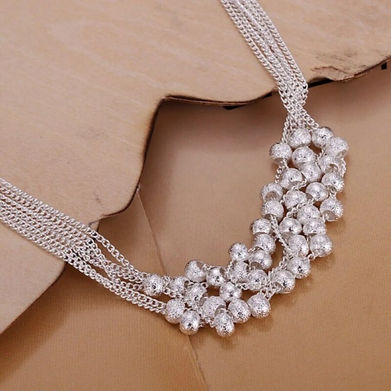Moda 925 timbro bracciali a catena in argento charm Beads link donna lady Jewelry alta qualità spedizione gratuita 20CM