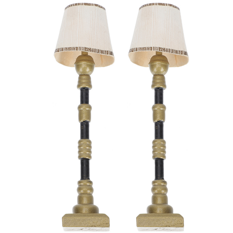 Lampadaires miniatures en résine pour décoration de maison, lampe de salon, décorations de chambre à coucher, 2 pièces