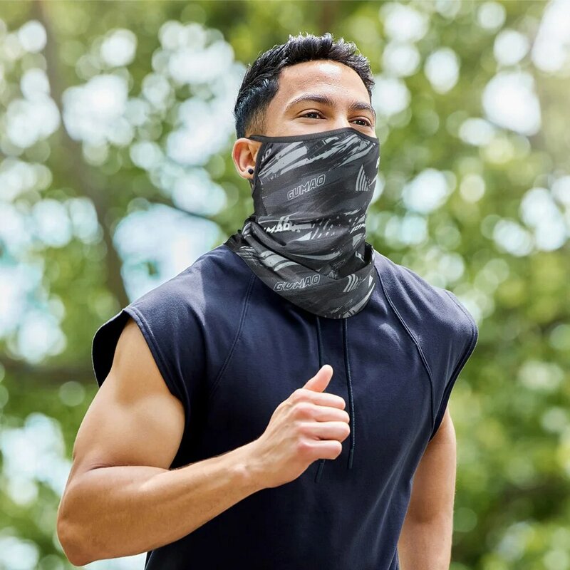 ผู้ชายกีฬาฤดูร้อนผ้าพันคอผ้าไหมคอ Gaiter ปกคลุมแขวนหูสามเหลี่ยม Face ผ้าปิดคอ Running Headband ตกปลาเดินป่า Mask