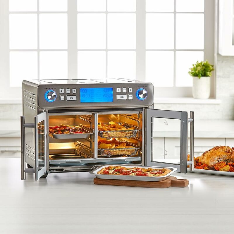 Dual Zone 360 Degree Air Fryer Oven Combination with French Doors Cook Two Foods Two Different Ways at the Same Time
