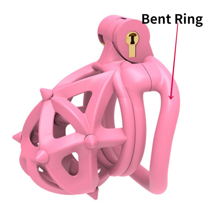 2024 New Pink Removable Spike Chastity Cage Long/Short with 4 Sizes Penis Ring Penis Lock Male Adult Products Couples Erotica 18