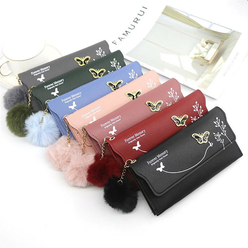 Модные женские кошельки, брендовый Длинный кошелек тройного сложения с надписью, кошелек, женский Кожаный клатч, держатель для карт, бумажник