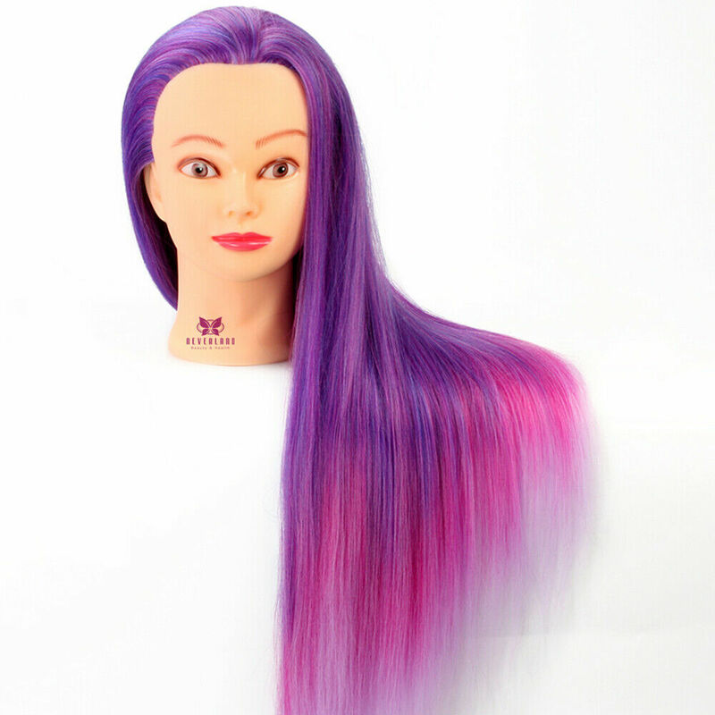 Профессиональная голова-манекен NEVERLAND, 30 дюймов, для тренировки длинных волос фиолетового и радужного цветов