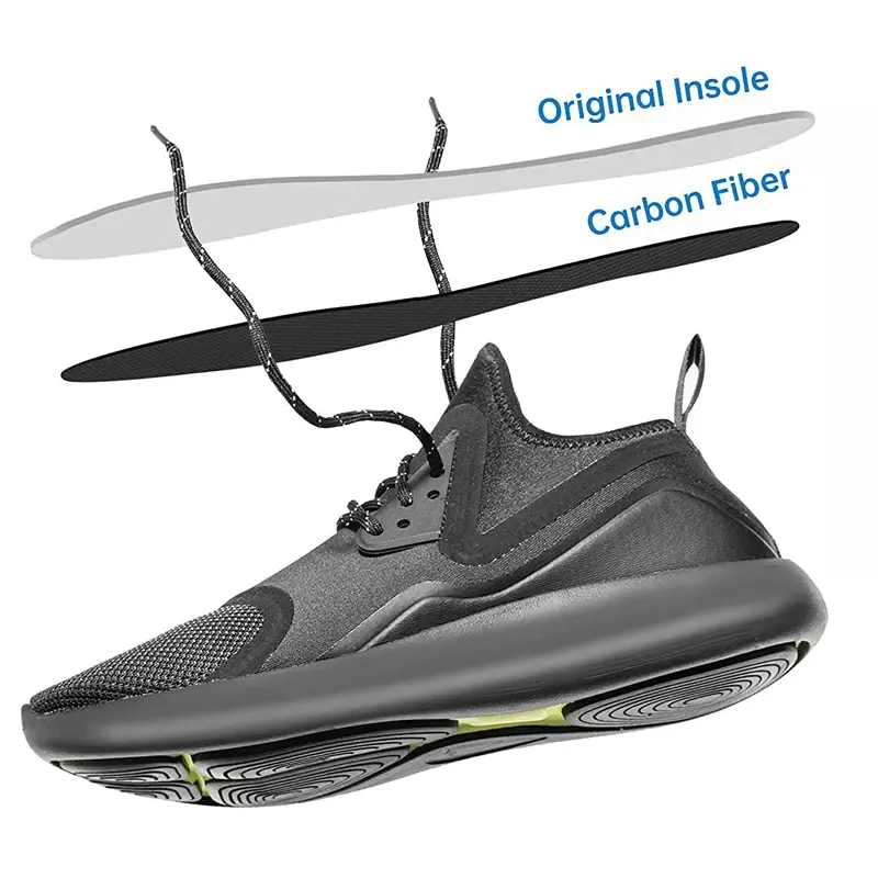 Plantilla de fibra de carbono para hombre y mujer, plantilla ortopédica para calzado deportivo, baloncesto, fútbol, senderismo, 0,8mm