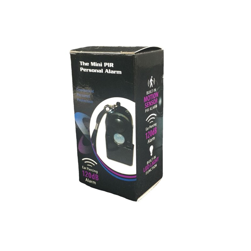 Sensor de alarmas infrarrojas personales para seguridad del hogar, Mini luz LED de seguridad negra, cubierta de deslizamiento