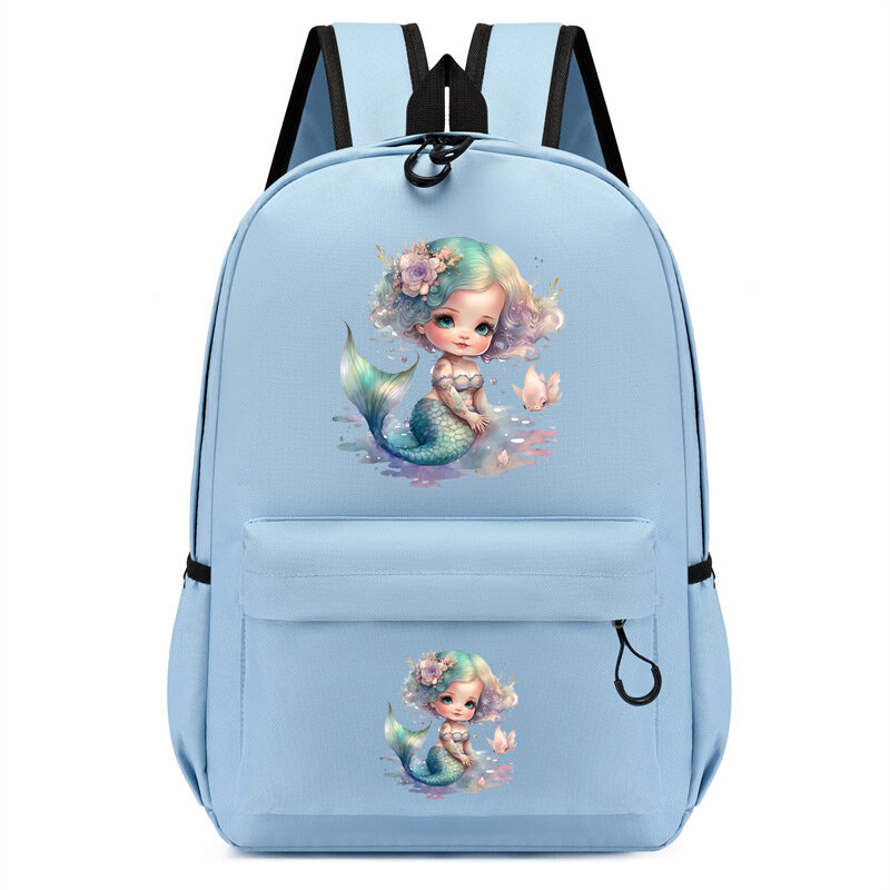 Детский рюкзак с рисунком русалки для девочек, милый школьный ранец для детского сада, дорожные сумки для учеников и студентов с мультипликационным рисунком