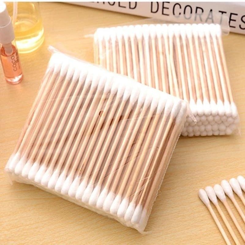 100 stücke Doppel Kopf Baumwolle Tupfer Frauen Make-Up Baumwolle Knospen Tipp Für Holz Sticks Nase Ohren Reinigung Gesundheit Pflege Werkzeuge