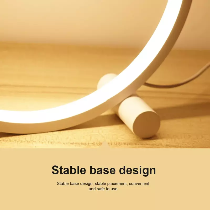 Creative Circular LED Desk Lamp Minimalist USB Touch Controlled Bedside Night Light Decoration Reading Living Room Table Lamps