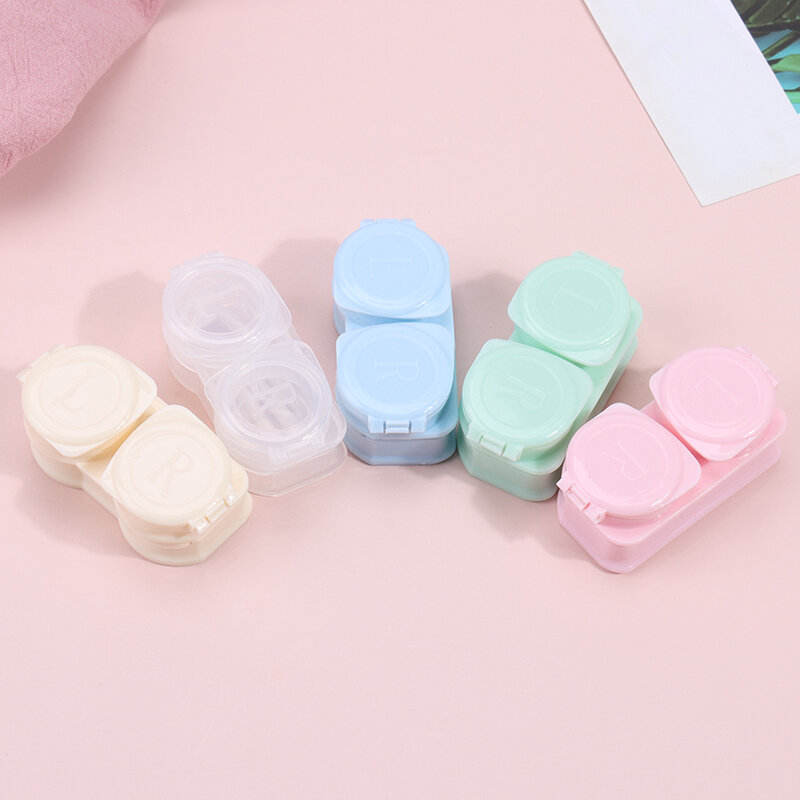 1PC New Style Macarons Clamshell Portable Contact Lens Box For Women Travel Contact Lenses Beauty Pupil Storage Box