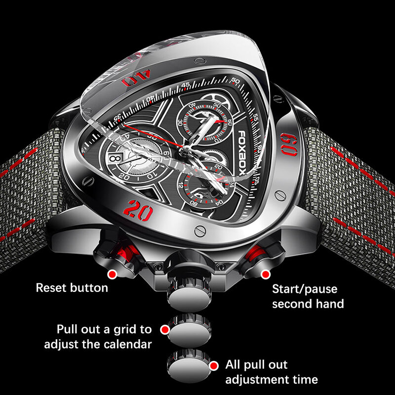 Часы наручные LIGE Мужские кварцевые с большим циферблатом, Брендовые спортивные в стиле милитари, с хронографом, с нейлоновым ремешком