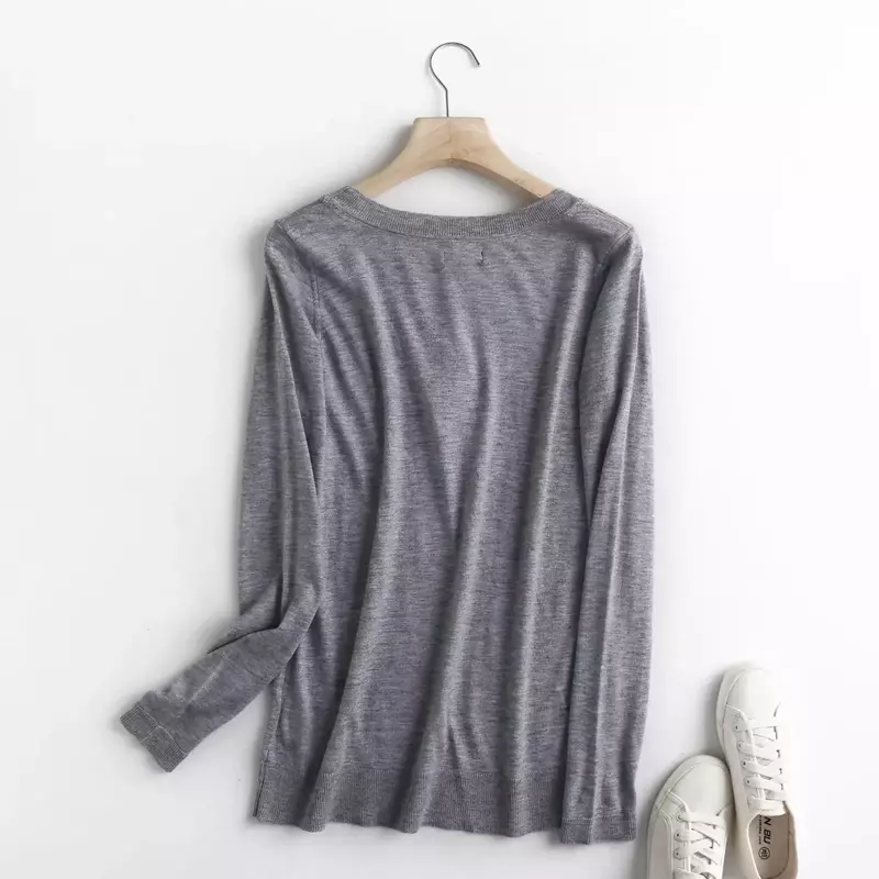 Women's Autumn 2023 New Fashion Four-color Casual Loose Knit Sweater Retro O-neck Long-sleeved Female Pullover Chic Top