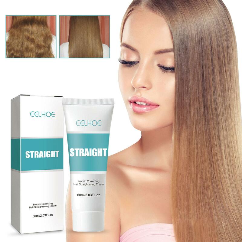 60Ml Keratine Haar Rechttrekken Crème Professionele Beschadigde Behandeling Sneller Gladmakende Krullend Haarverzorging Proteïne Correctiecrème