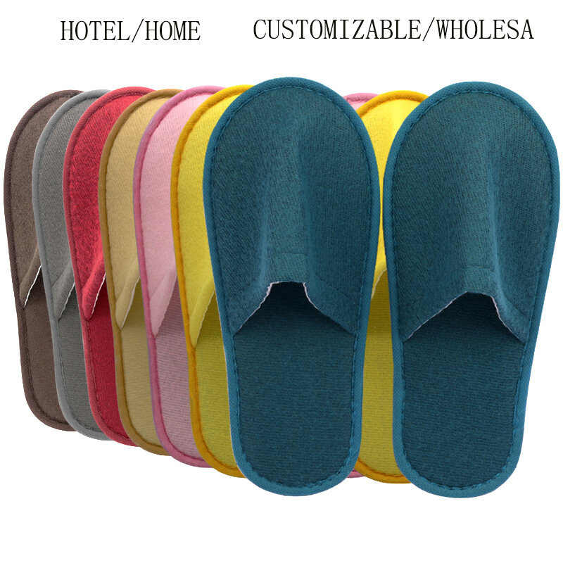 1 para Unisex jednorazowe kapcie damskie buty antypoślizgowe proste domowe pantofle domowe składane hotelowe