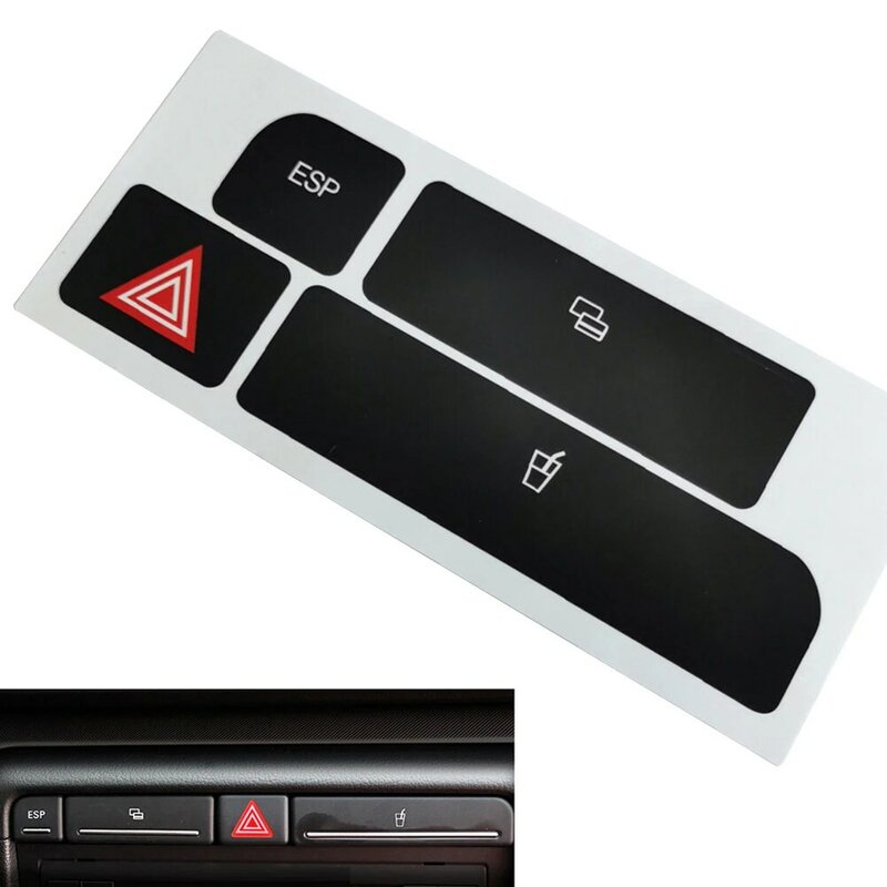 Per A4 2004-06,ESP Car Flash Switch Button Cover Center Console Stickers riparazione Trim manopola interruttore decorazione d'interni Styling fai da te
