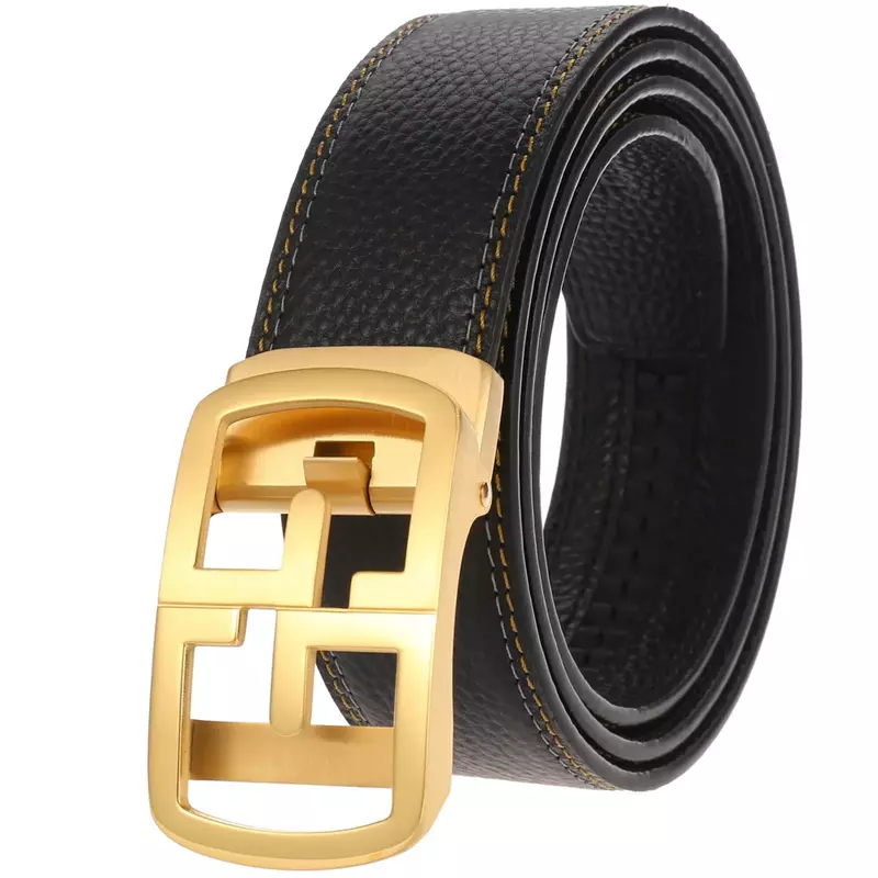 New Fashion High Quality New Stainless Steel Men's First Layer Belt Casual Gg Belt Women Luxury Designer Brand Automatic Buckle