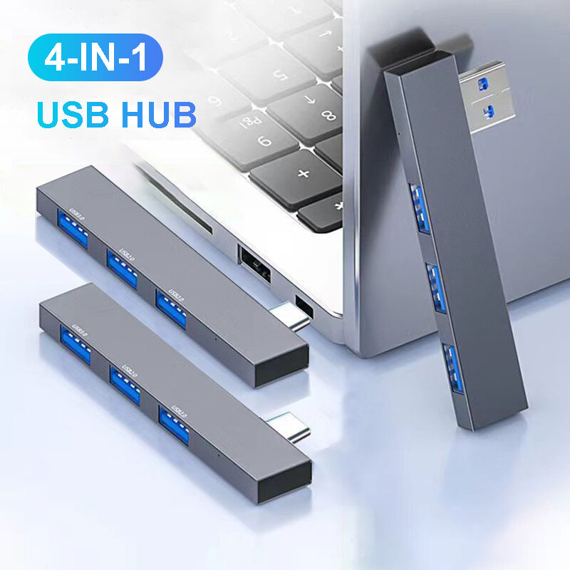 USB C HUB 3.0 Tipe C 3.1 4 Port Multi USB Splitter OTG adaptor untuk Xiaomi Lenovo Macbook Pro 13 15 Air Pro Aksesori komputer