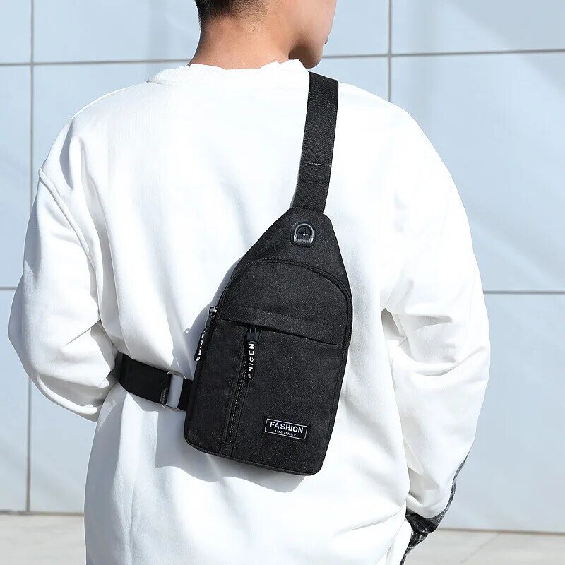 Mijia novo saco de peito masculino de cor sólida ao ar livre casual moda pequena bolsa de moda oxford pano bolsa de ombro
