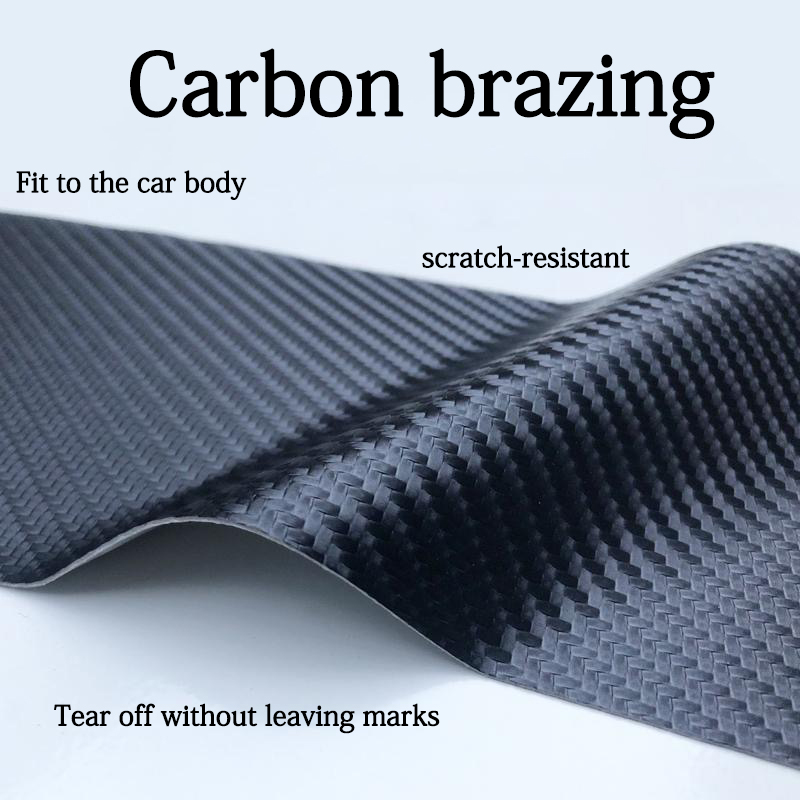 Fibra de carbono Car Front Rear Anti Scratch Adesivo, Porta Threshold Decalques, Sill Tiras de proteção para Skoda, ENYAQ Logo Decoração