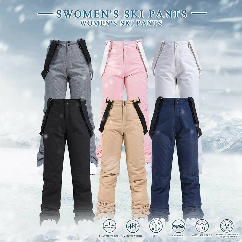Pantaloni da sci donna Sport invernali pantaloni ispessenti all'aperto uomo pantaloni da Snowboard caldi impermeabili antivento Sport caldi